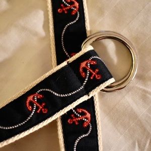 J.Crew | navy & red anchor belt